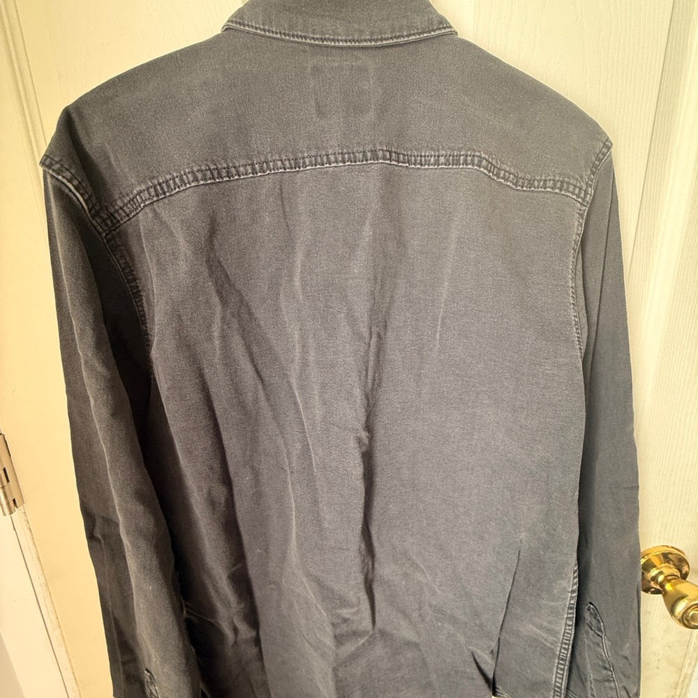 Wrangler Charcoal Button-Up Denim Shirt - Picture 6 of 6